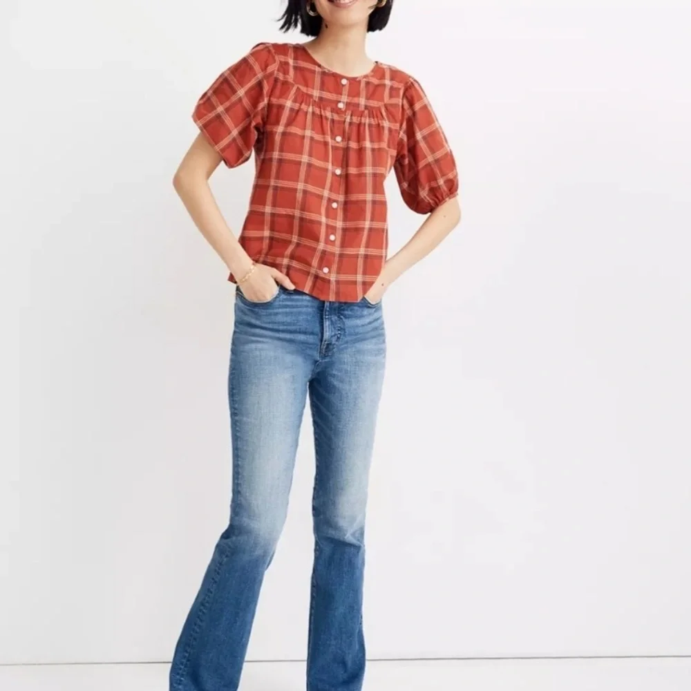 Madewell plaid buttoned shirt sz M - Picture 3 of 7